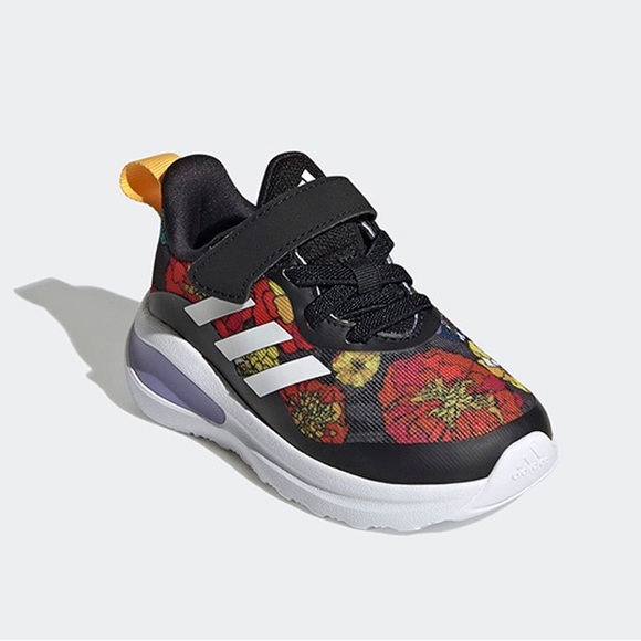 adidas Other - Adidas Infant Girl Baby Black Floral FortaRun Velcro Strap Running Shoes Sneaker